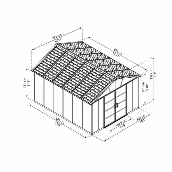 תמונה 12 מחסן גינה - Palram פלרם - דגם 3.3x4 יוקון